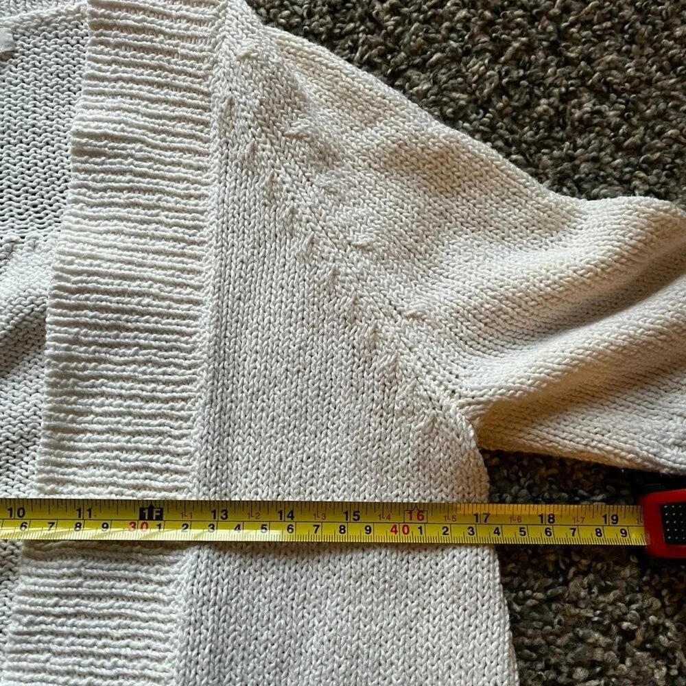 J Crew Cardigan Womens XS Ivory Knit 100% Cotton Normcore Cottage Minimalist - Picture 6 of 7